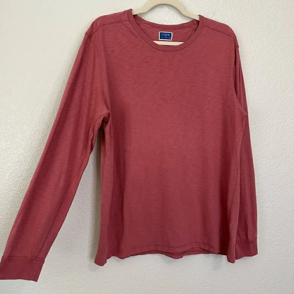 J. Crew Men’s Long Sleeves Slub Cotton Tee, Sz Large